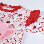 Tutina Neonato Nascita in Cotone Primavera - Cuori - rouge