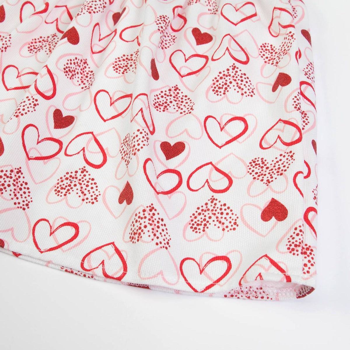 Vestito Neonata Bambina Giromanica Cotone Cuori - stampa