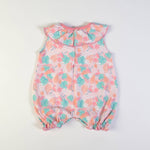Pagliaccetto Neonata Bambina Estate in Cotone - Fenicotteri - retro