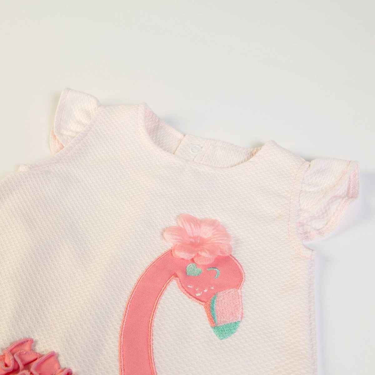 Vestito Estivo in Cotone Bambina - Fenicottero - scollo