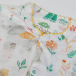 Tutina Neonato Nascita in Cotone Organico Primaverile - Vintage - collo