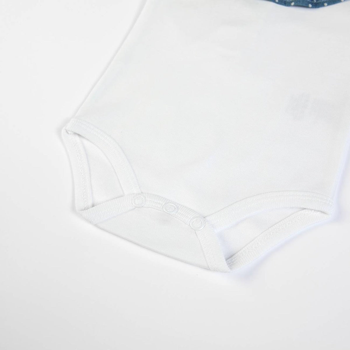 Pagliaccetto Neonata Bambina in Cotone Pois Blu - chiusura body