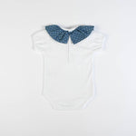 Pagliaccetto Neonata Bambina in Cotone Pois Blu - retro body