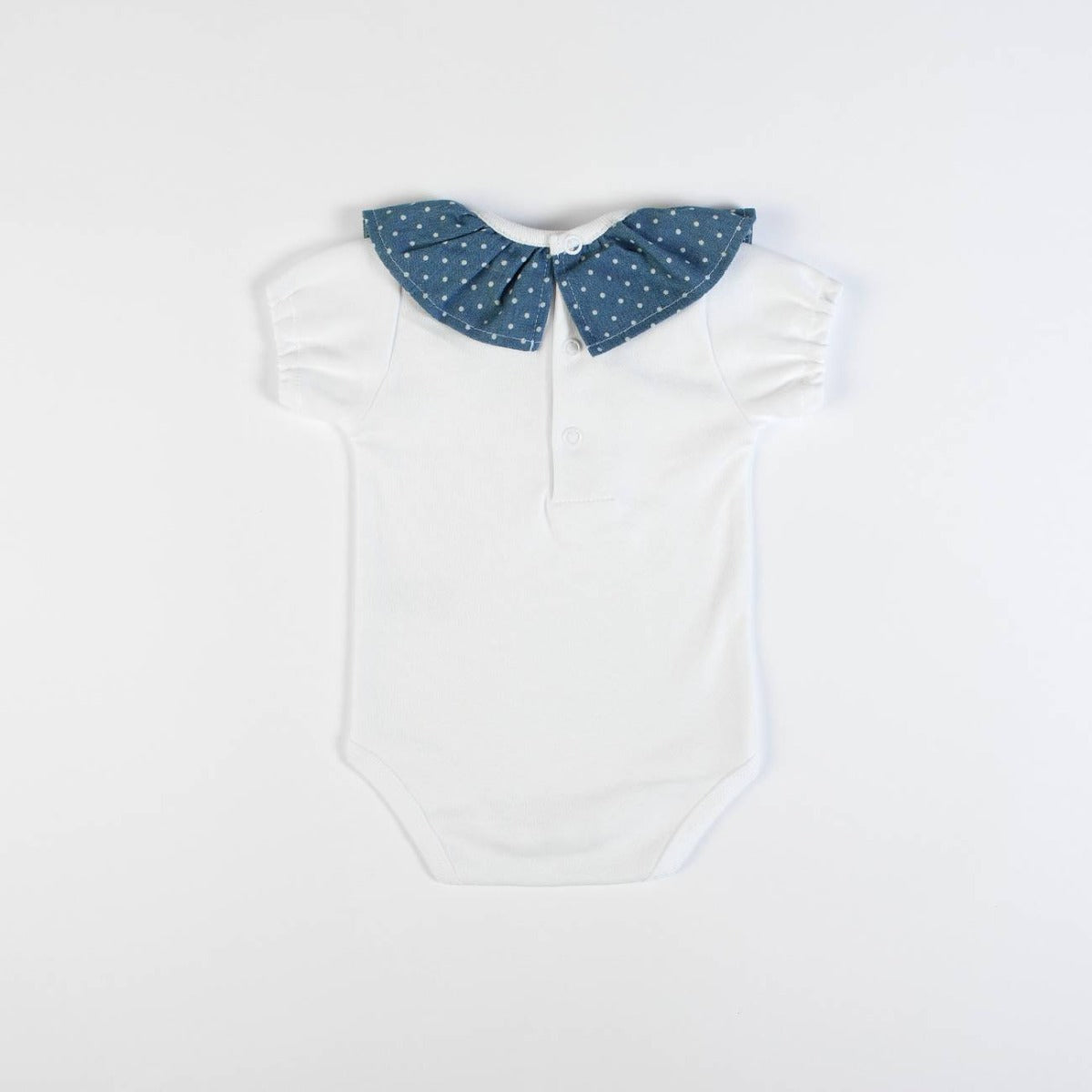 Pagliaccetto Neonata Bambina in Cotone Pois Blu - retro body