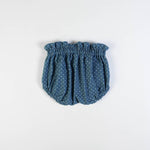 Pagliaccetto Neonata Bambina in Cotone Pois Blu - retro coulotte