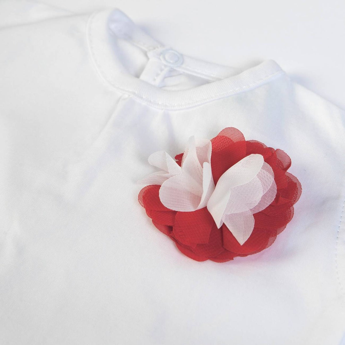 Completo Neonata Bambina in Cotone Fiore Rosso - Fiore