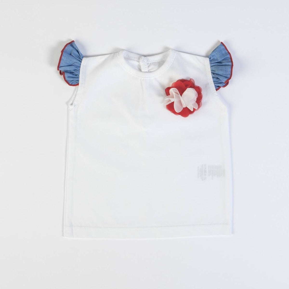 Completo Neonata Bambina in Cotone Fiore Rosso - maglia