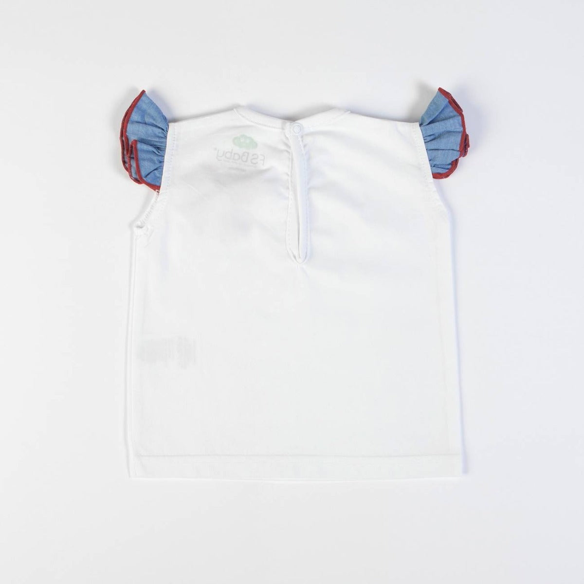 Completo Neonata Bambina in Cotone Fiore Rosso - retro