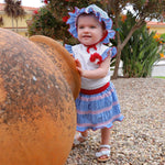 Completo Neonata Bambina in Cotone Fiore Rosso