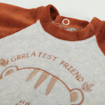 Tutina Neonato Nascita in Ciniglia 2 Pezzi - Tigrotto - collo
