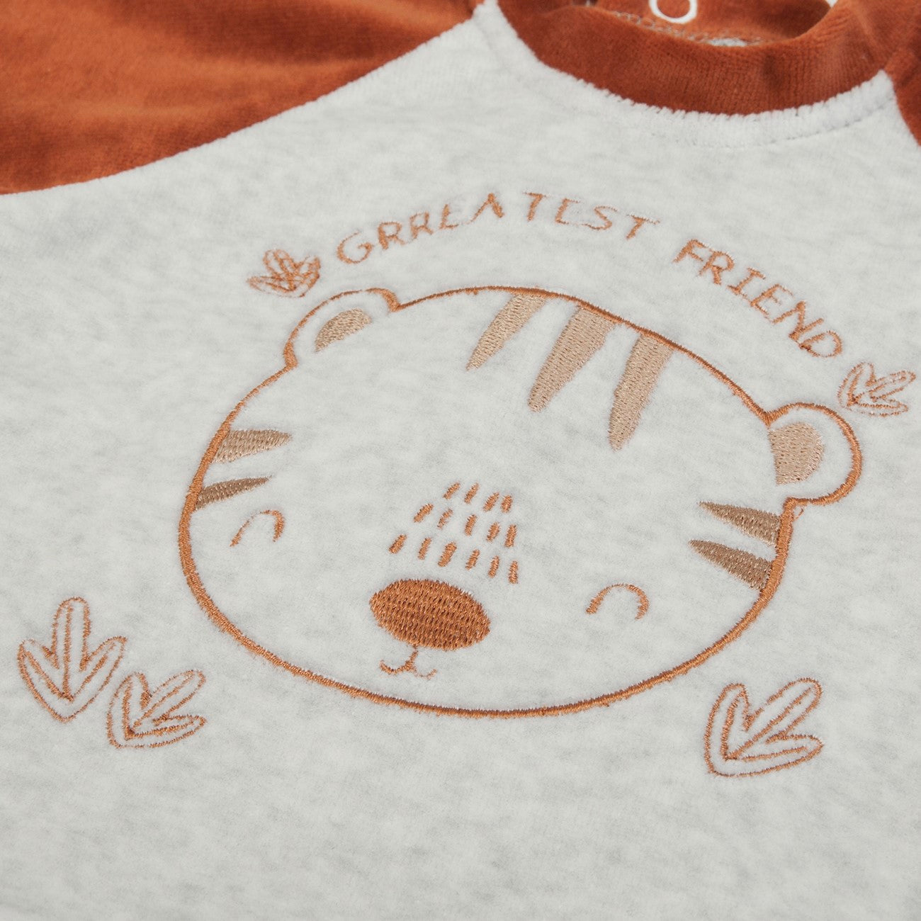 Tutina Neonato Nascita in Ciniglia 2 Pezzi - Tigrotto - ricamo