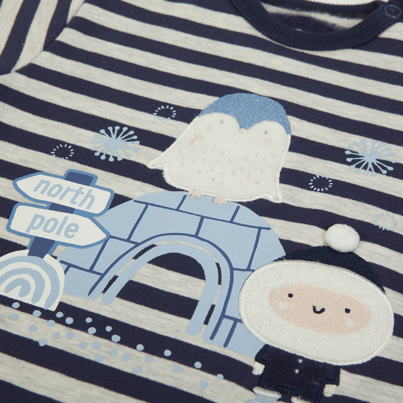 Tutina Neonato Nascita in Caldo Cotone - Polo Nord - ricamo