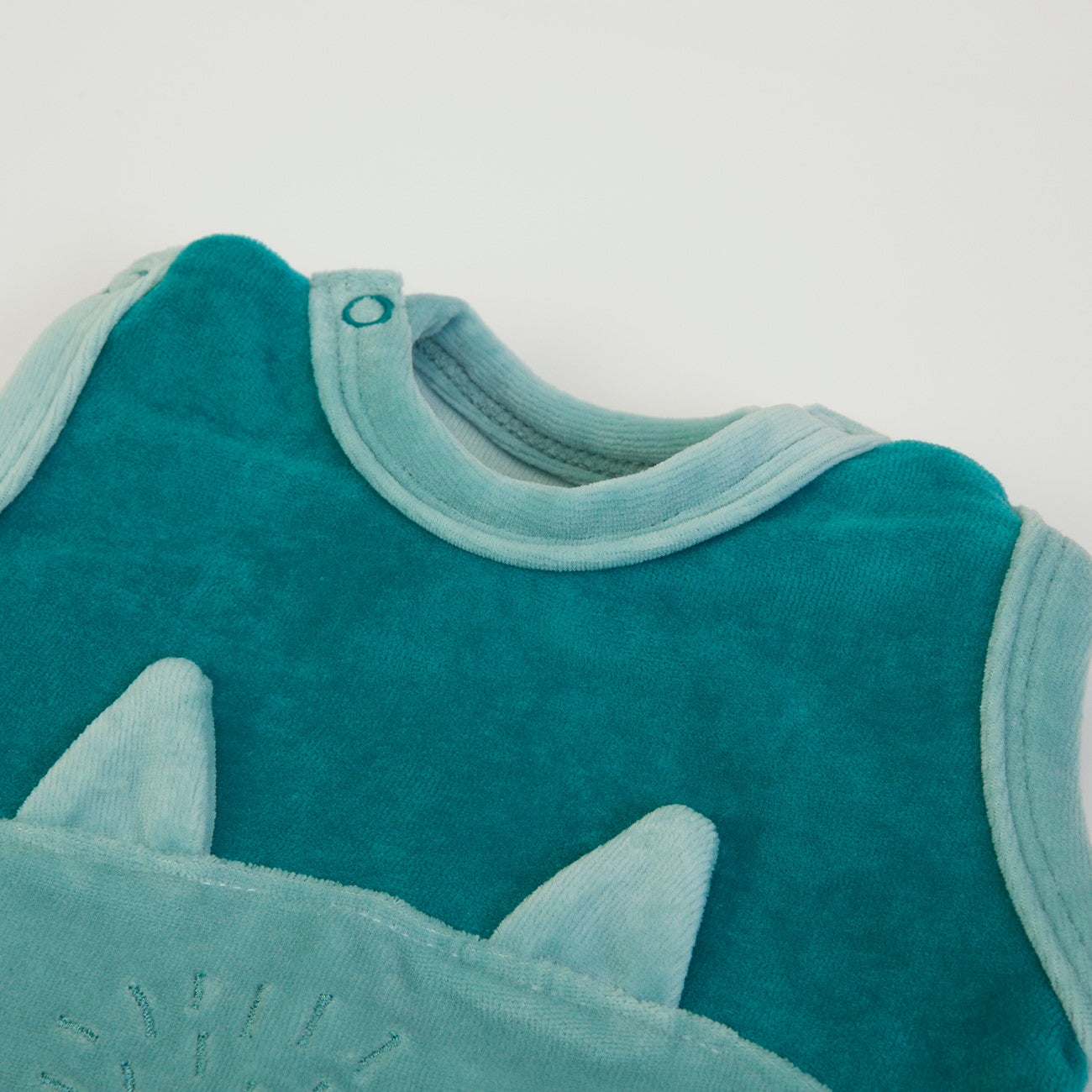 Tutina Neonato Nascita in Ciniglia Con Salopette - Volpe - collo