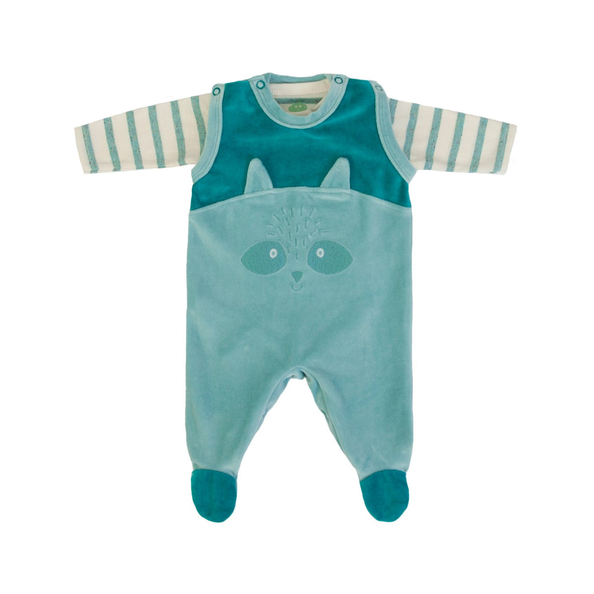 Tutina Neonato Nascita in Ciniglia Con Salopette - Volpe