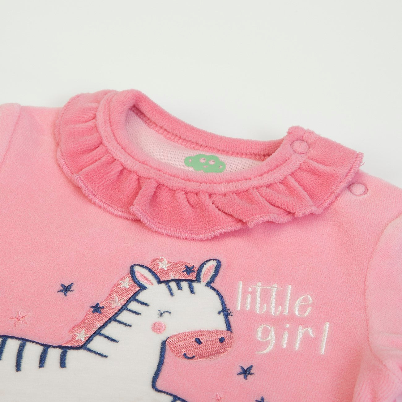 Tutina Neonata Nascita in Ciniglia 2 Pezzi - Zebra - collo