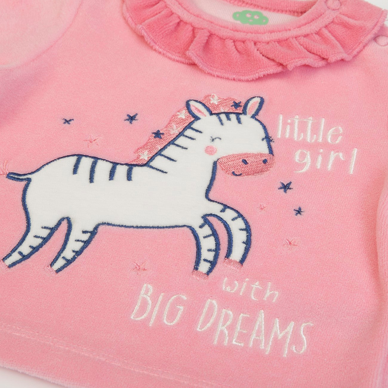 Tutina Neonata Nascita in Ciniglia 2 Pezzi - Zebra - ricamo