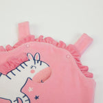 Tutina Neonata Nascita in Ciniglia con Salopette - Zebra - chiusura salopette