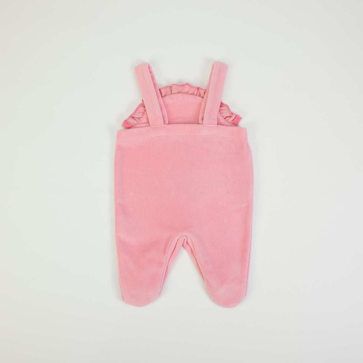 Tutina Neonata Nascita in Ciniglia con Salopette - Zebra - retro salopette