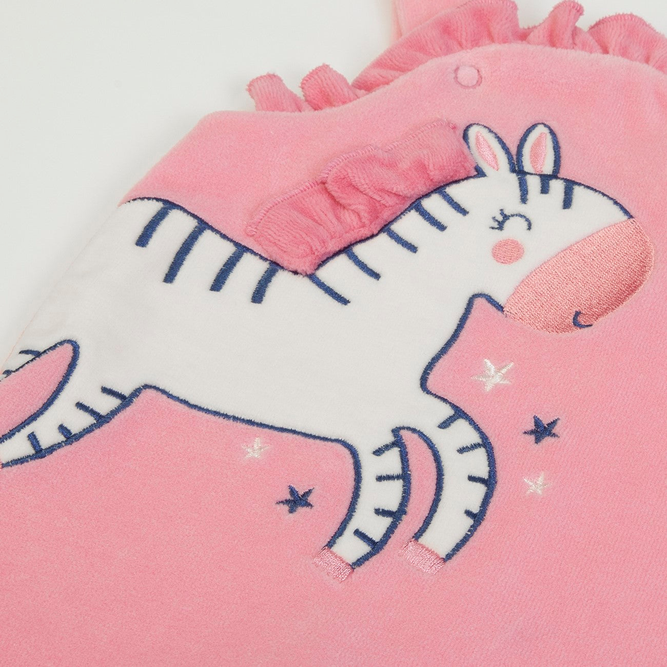 Tutina Neonata Nascita in Ciniglia con Salopette - Zebra - ricamo