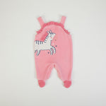 Tutina Neonata Nascita in Ciniglia con Salopette - Zebra - salopette