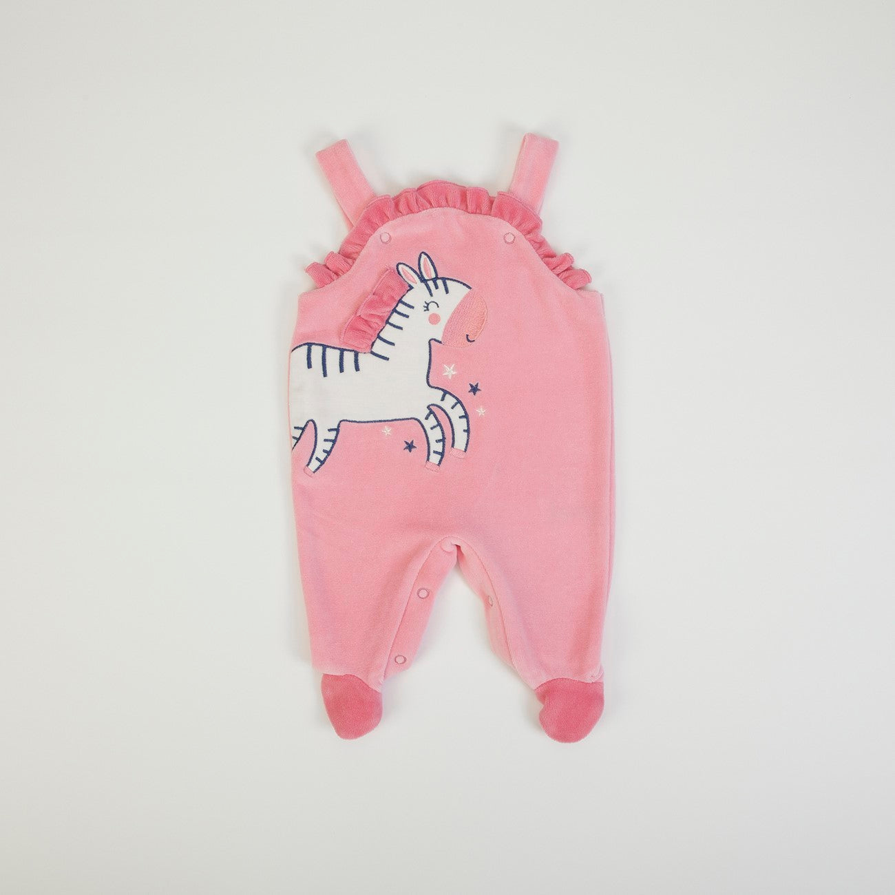 Tutina Neonata Nascita in Ciniglia con Salopette - Zebra - salopette