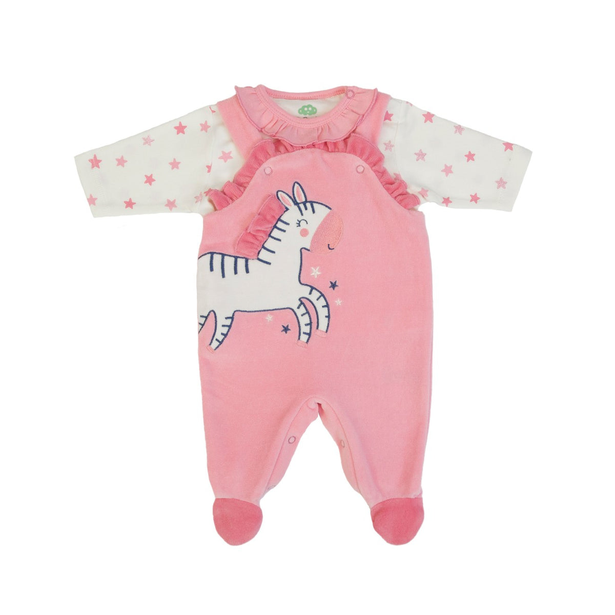 Tutina Neonata Nascita in Ciniglia con Salopette - Zebra