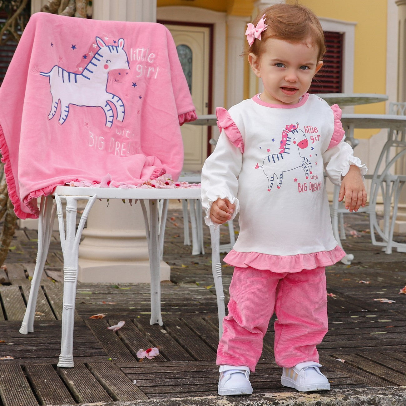 Completo Invernale Bambina Maglia e Pantaloni - Zebra