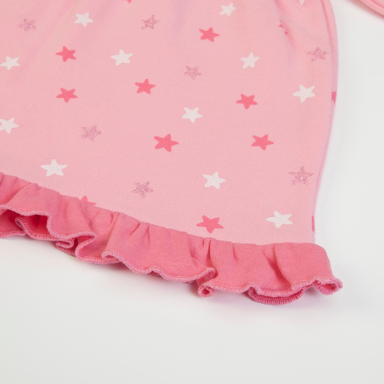 Vestito Invernale Bambina in Caldo Cotone Rosa - Stelle - rouge