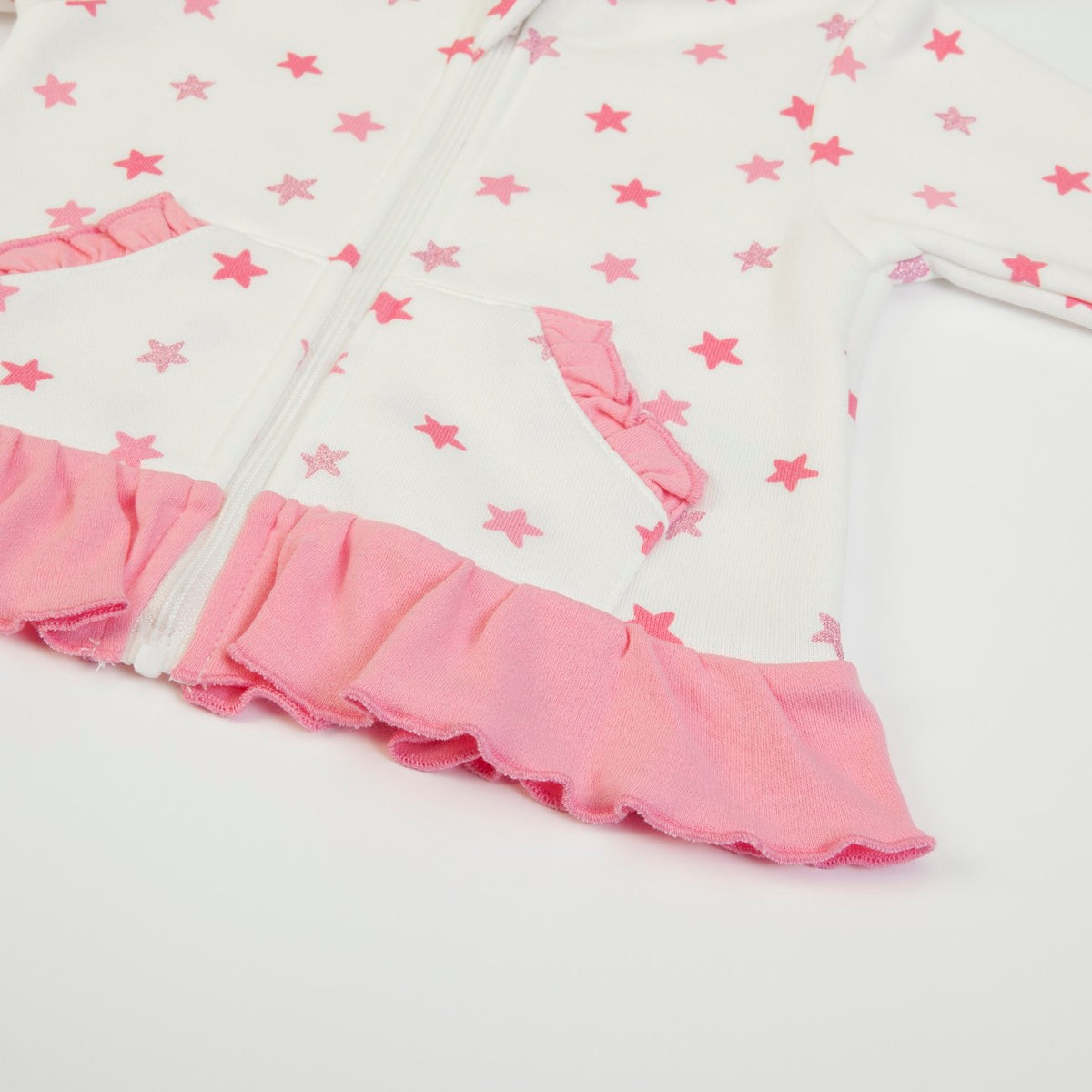 Giacca Felpa con Zip e Cappuccio - Zebra con Stelle - rouge