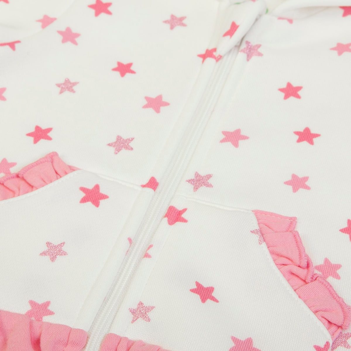 Giacca Felpa con Zip e Cappuccio - Zebra con Stelle - zip