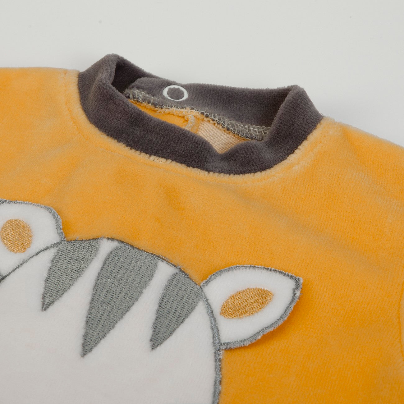 Tutina Neonato Nascita in Ciniglia Inverale - Zebra - collo