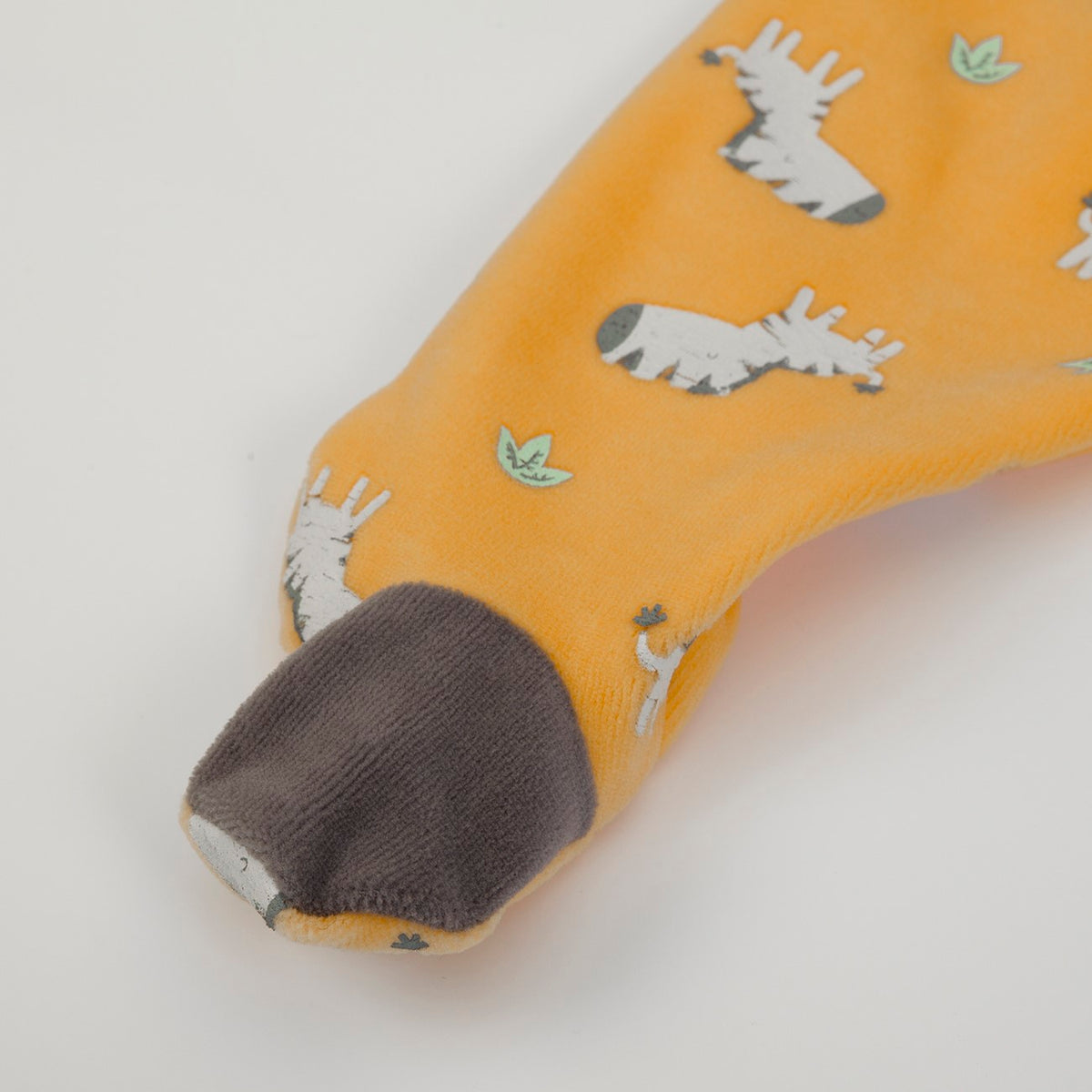 Tutina Neonato Nascita in Ciniglia 2 Pezzi - Zebra - piedino