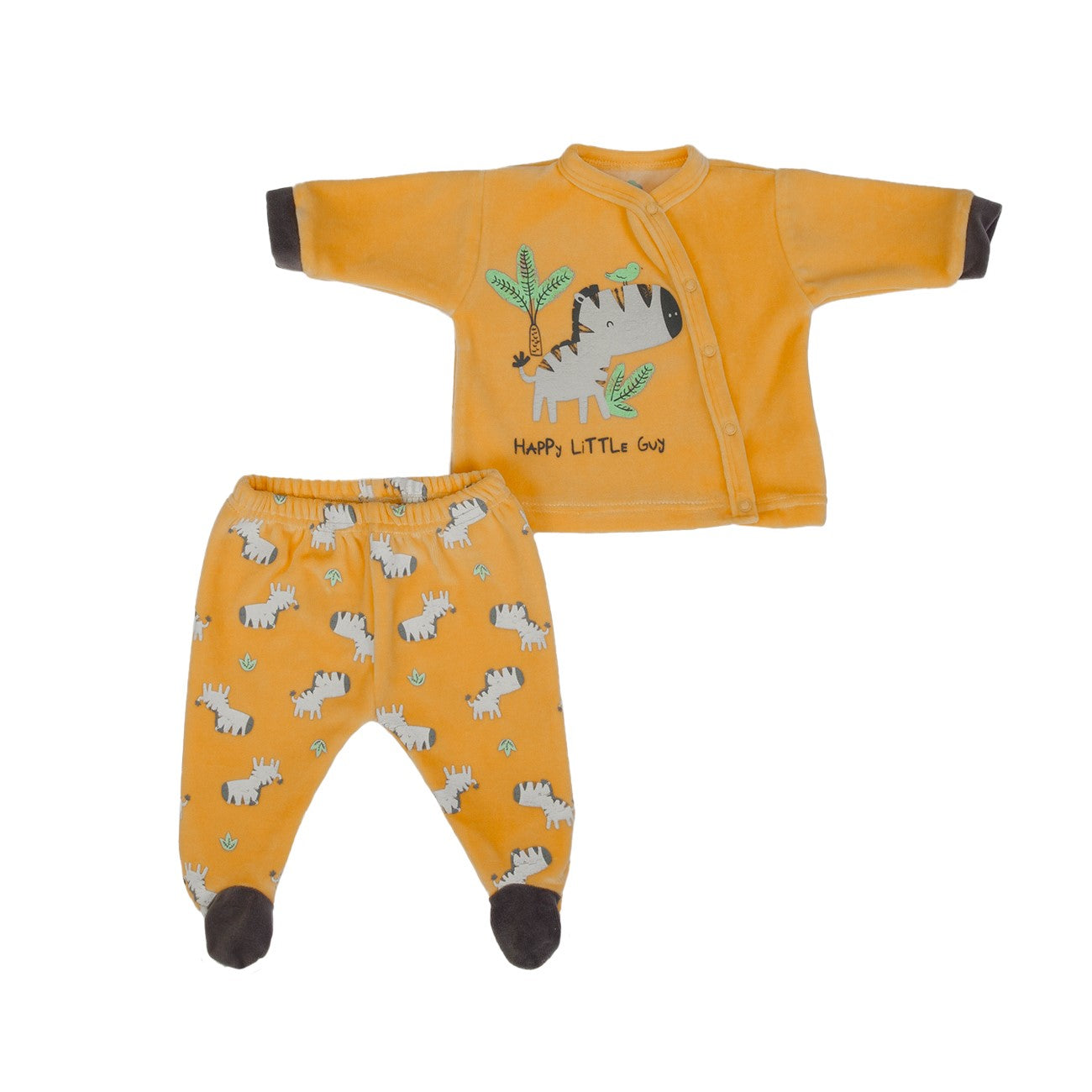 Tutina Neonato Nascita in Ciniglia 2 Pezzi - Zebra