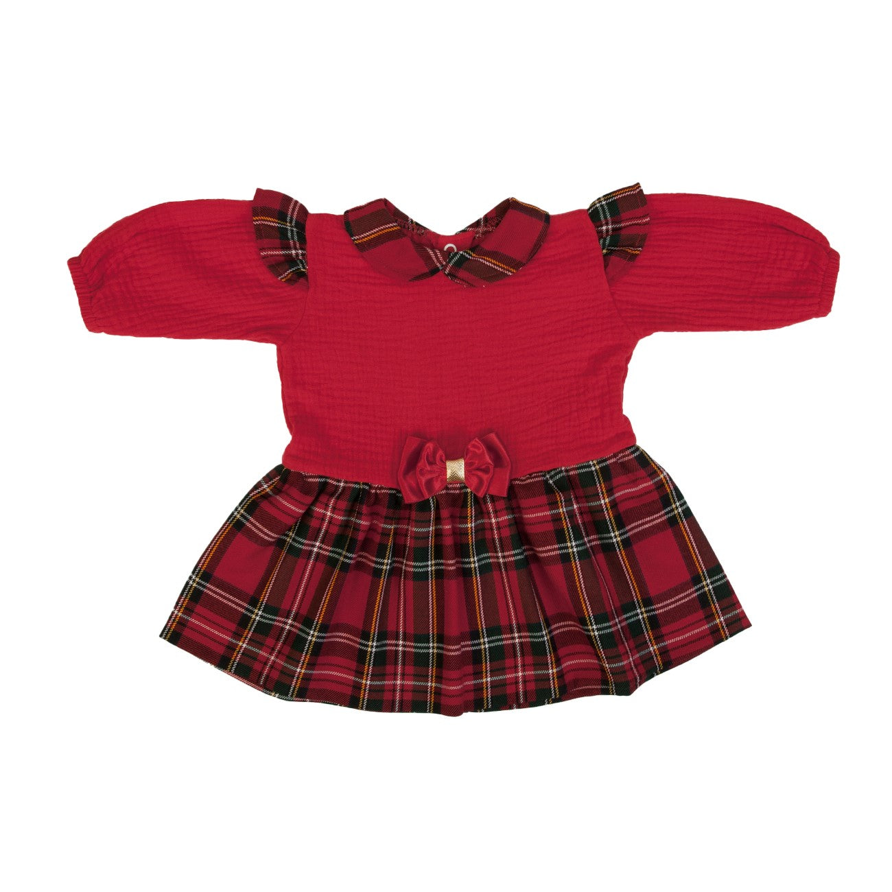 Vestito Bambina Invernale Natalizio in Tartan Quadri 