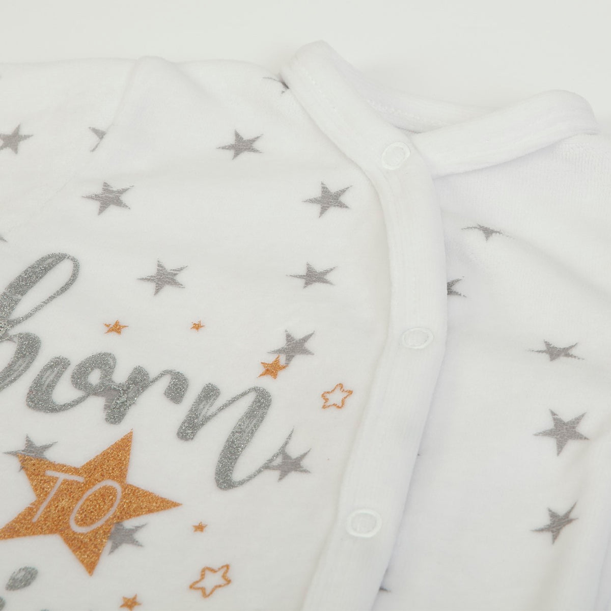 Tutina Neonato Nascita in Ciniglia Invernale Unisex - Stelle - chiusura