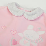 Tutina Neonata Nascita in Ciniglia Rosa Invernale - Coniglietto - colletto