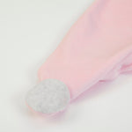 Tutina Neonata Nascita in Ciniglia Rosa Invernale - Coniglietto - piedino