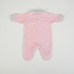 Tutina Neonata Nascita in Ciniglia Rosa Invernale - Coniglietto - retro