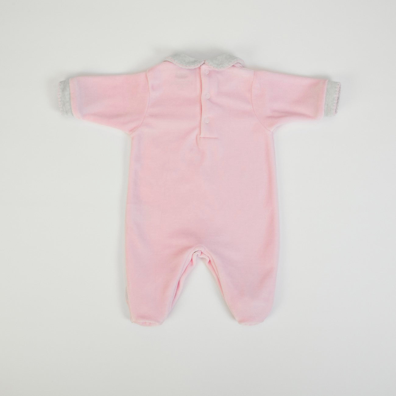 Tutina Neonata Nascita in Ciniglia Rosa Invernale - Coniglietto - retro