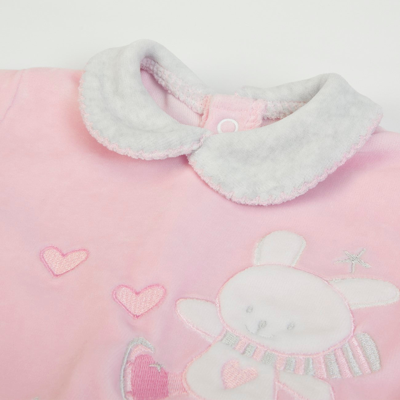 Tutina Neonata Nascita in Ciniglia Invernale 2 Pezzi - Coniglietto - colletto