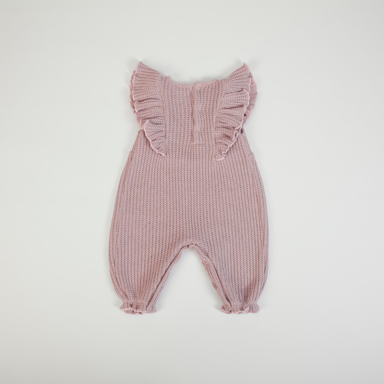 Salopette Bambina in Tessuto a Maglia Rosa - retro
