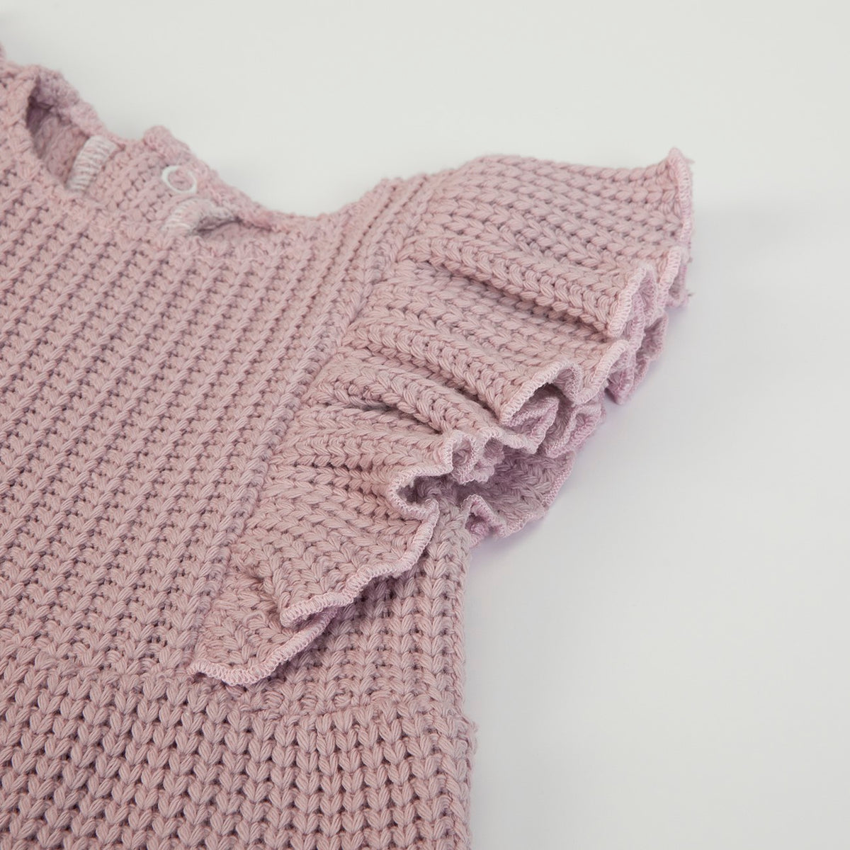 Salopette Bambina in Tessuto a Maglia Rosa - rouge