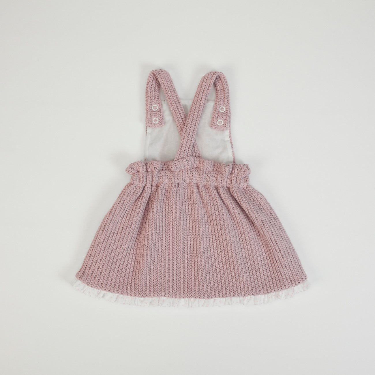 Salopette Gonna in Tessuto a Maglia Rosa - retro