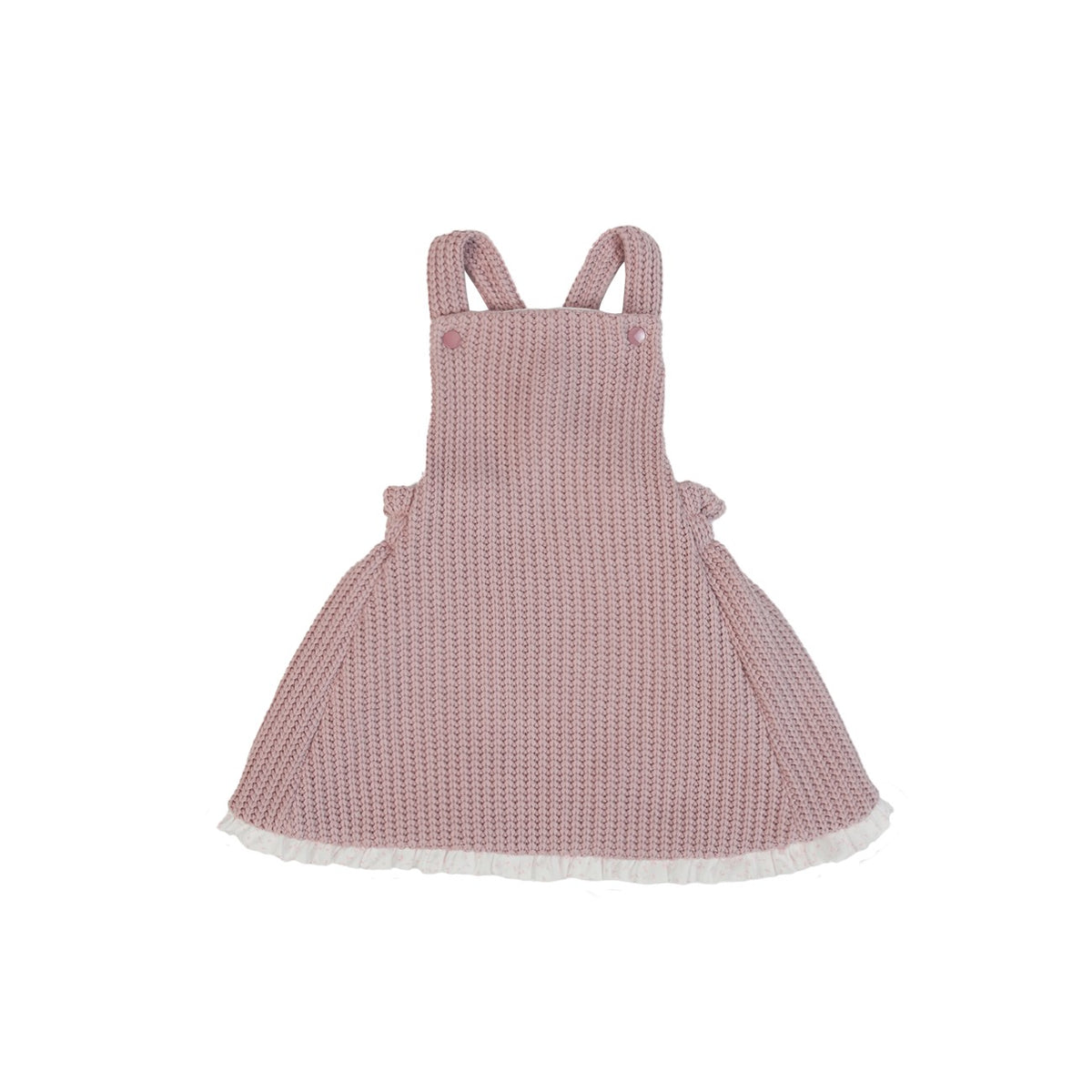 Salopette Gonna in Tessuto a Maglia Rosa