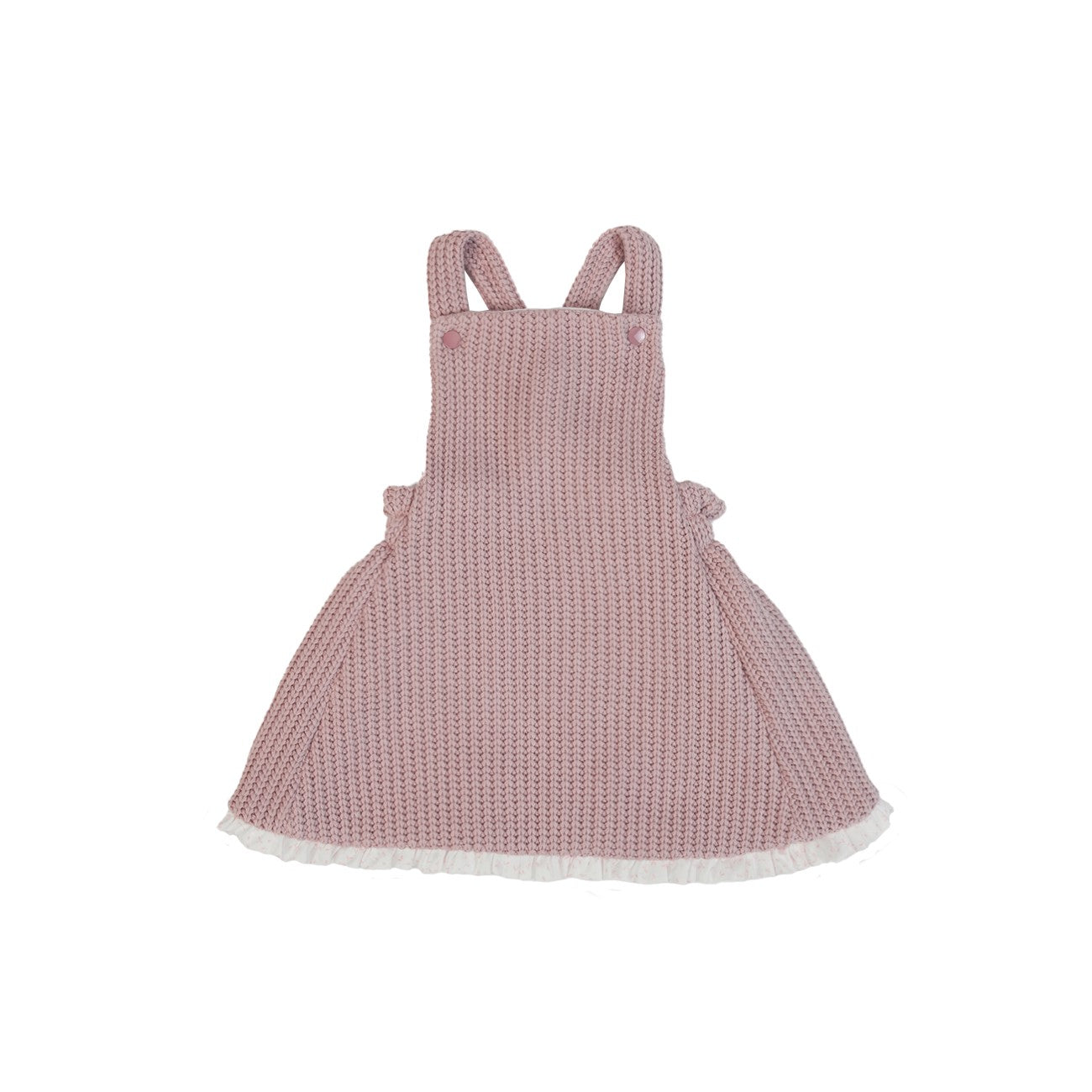 Salopette Gonna in Tessuto a Maglia Rosa