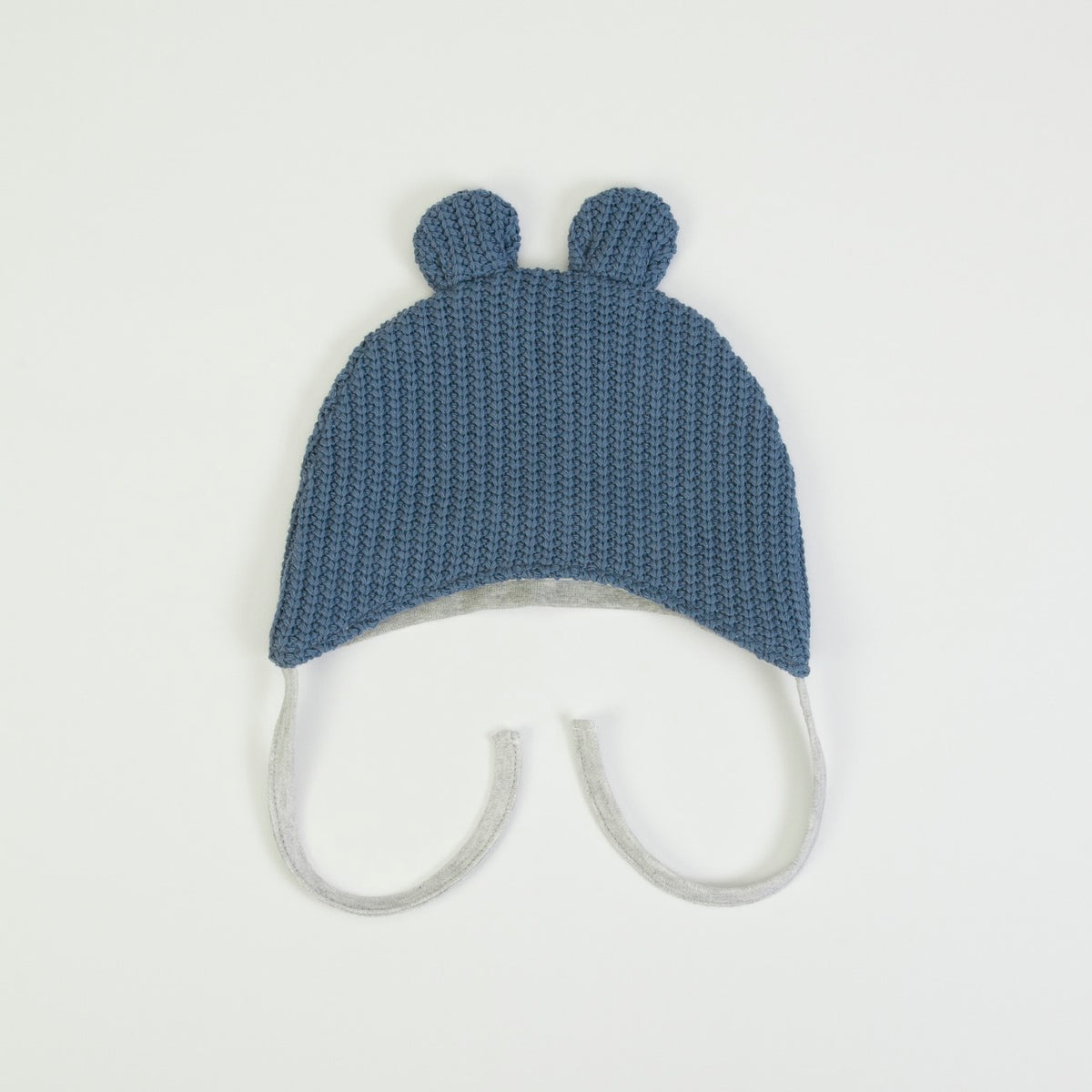 Cappellino Neonato in Tessuto Maglia Blu - retro