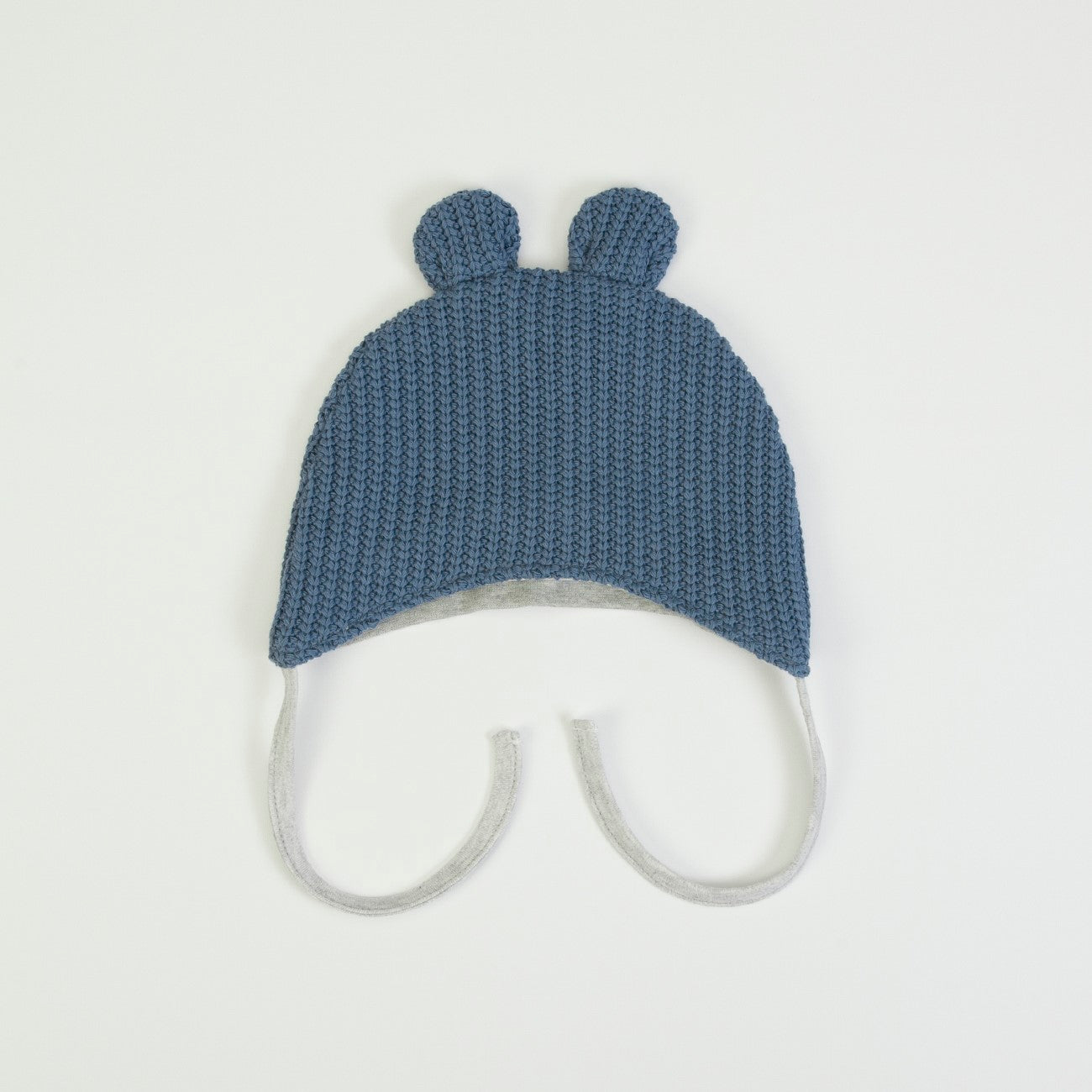 Cappellino Neonato in Tessuto Maglia Blu - retro