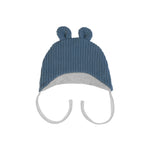 Cappellino Neonato in Tessuto Maglia Blu