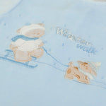 Tutina Neonato Nascita In Ciniglia Invernale - Orsetto - ricamo