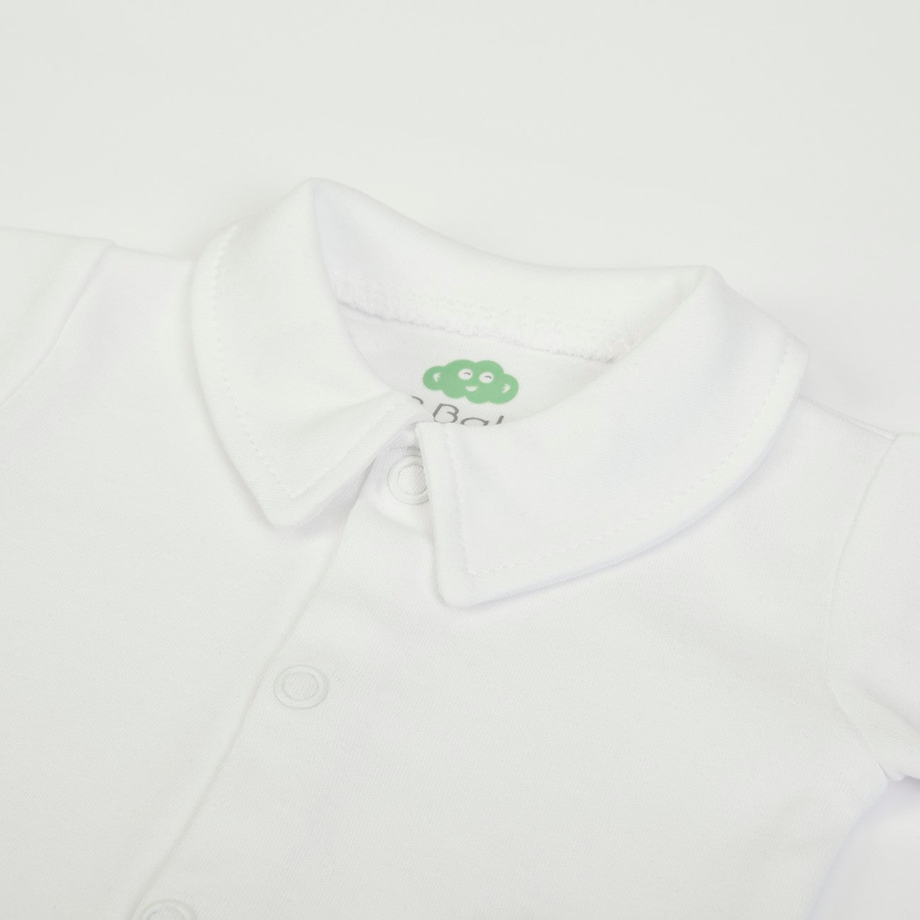 Body Neonato Manica Lunga Modello Polo - Bianco - collo